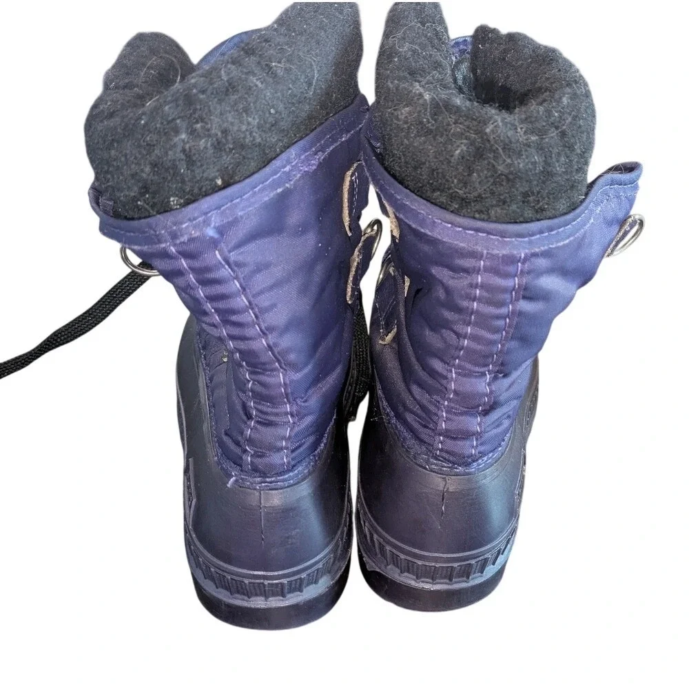 Vintage Kaufman Sorel ELK Boots‎ Made in Canada Purple Grey Youth 4